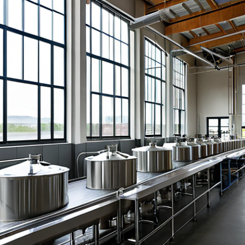 Home 18 **
"A bright and airy modern brewery interior, showcasing solar panels on the roof visible through a large window. Stainless steel brewing equipment gleams, and workers in appropriate attire are tending to the brewing process. Focus on sustainability: visible recycling bins, plants growing inside, and displays highlighting water conservation efforts. The overall scene should convey a professional and environmentally conscious atmosphere. Fully clothed, safe for work, appropriate content, professional photography, perfect anatomy, natural proportions, high quality."
**